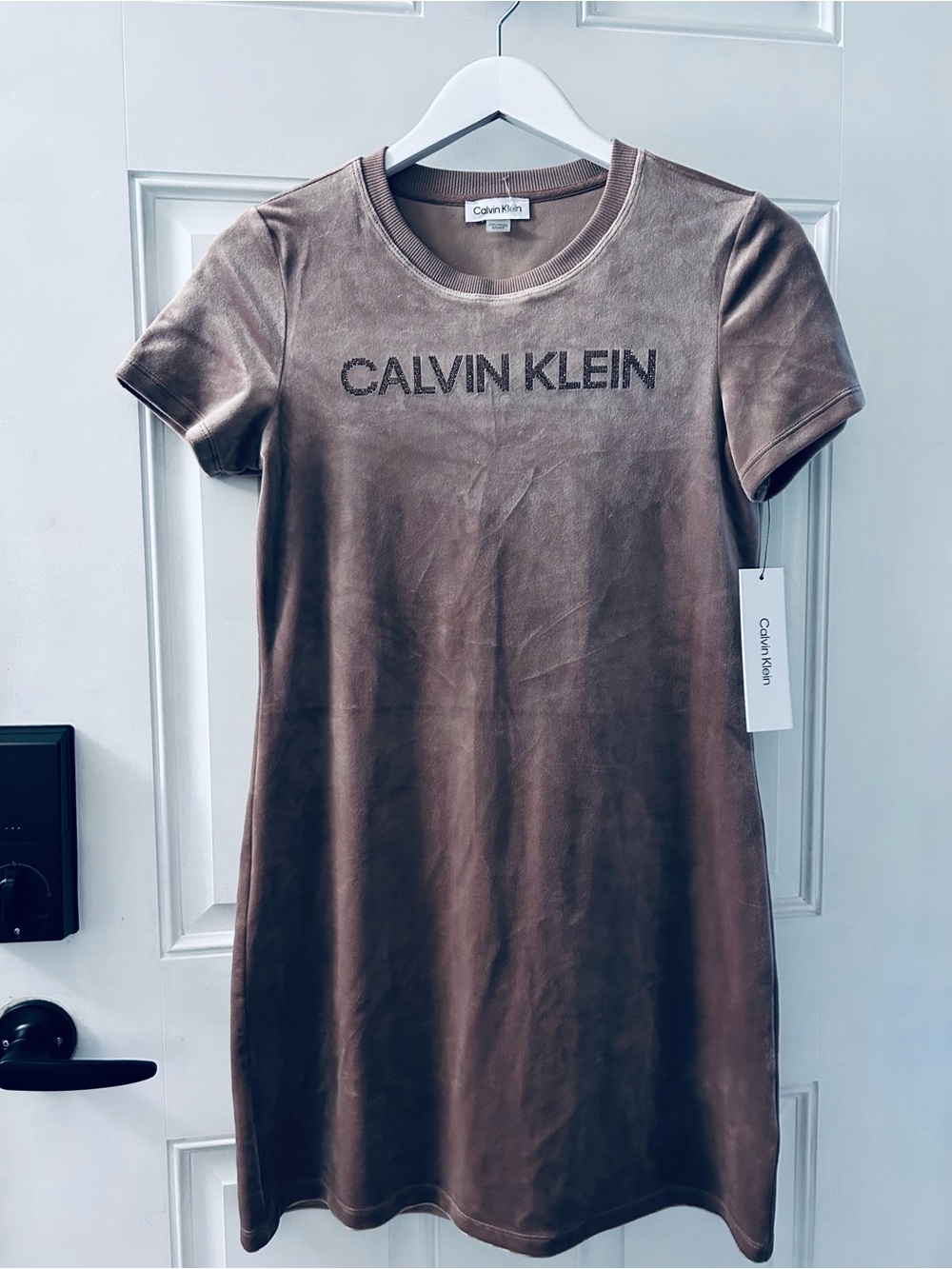 Calvin Klein Brown Logo T-Shirt Mini Dress